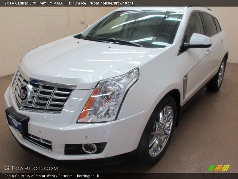 Platinum Ice Tricoat / Shale/Brownstone 2014 Cadillac SRX Premium AWD