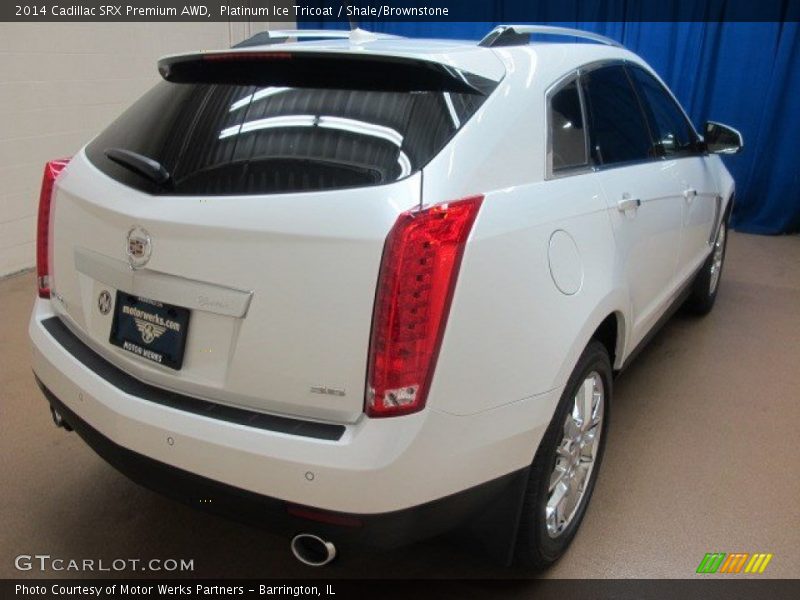 Platinum Ice Tricoat / Shale/Brownstone 2014 Cadillac SRX Premium AWD