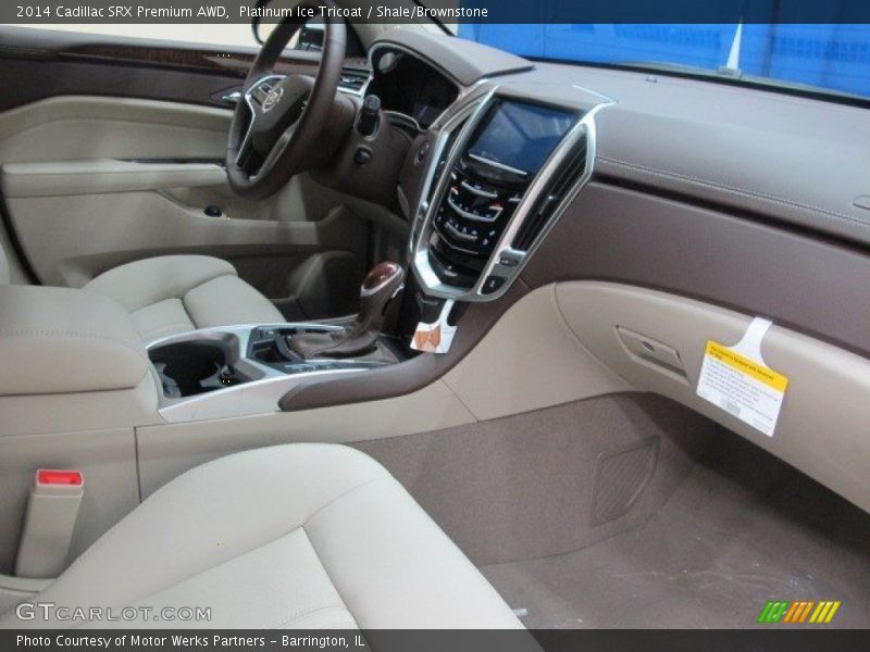 Platinum Ice Tricoat / Shale/Brownstone 2014 Cadillac SRX Premium AWD