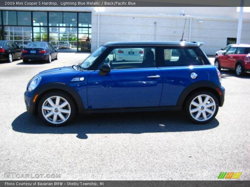 Lightning Blue Metallic / Black/Pacific Blue 2009 Mini Cooper S Hardtop
