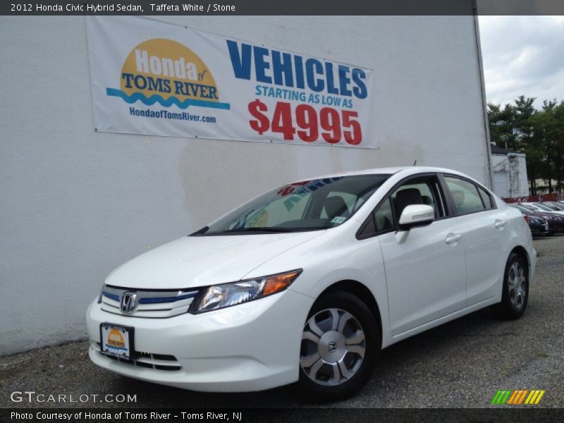 Taffeta White / Stone 2012 Honda Civic Hybrid Sedan