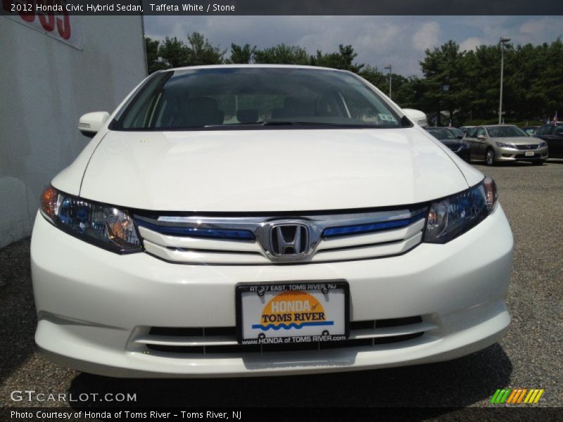 Taffeta White / Stone 2012 Honda Civic Hybrid Sedan