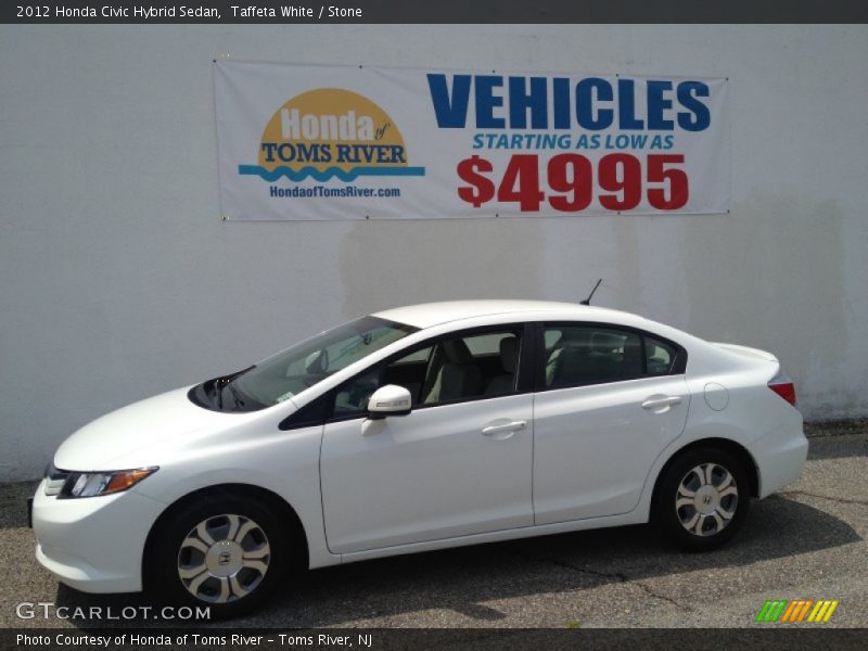 Taffeta White / Stone 2012 Honda Civic Hybrid Sedan