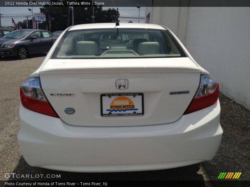 Taffeta White / Stone 2012 Honda Civic Hybrid Sedan