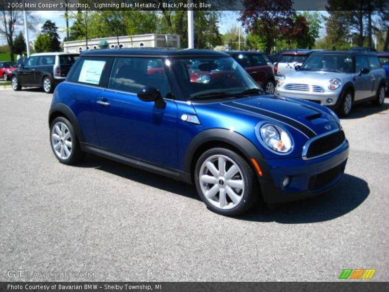 Lightning Blue Metallic / Black/Pacific Blue 2009 Mini Cooper S Hardtop