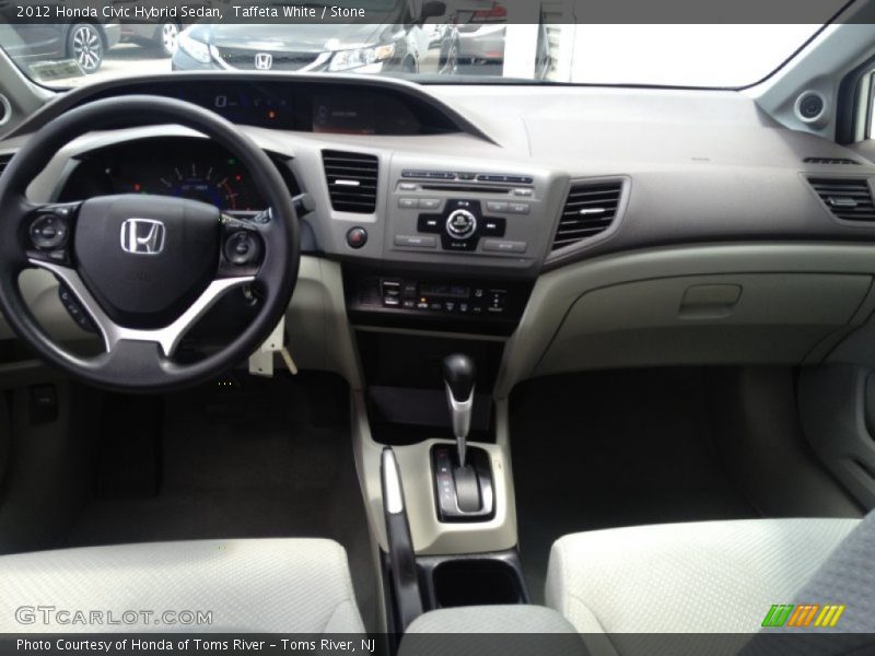 Taffeta White / Stone 2012 Honda Civic Hybrid Sedan