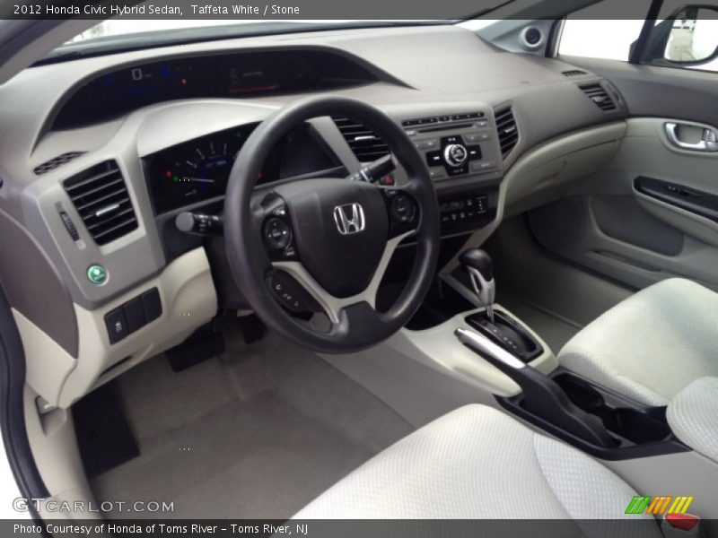 Taffeta White / Stone 2012 Honda Civic Hybrid Sedan