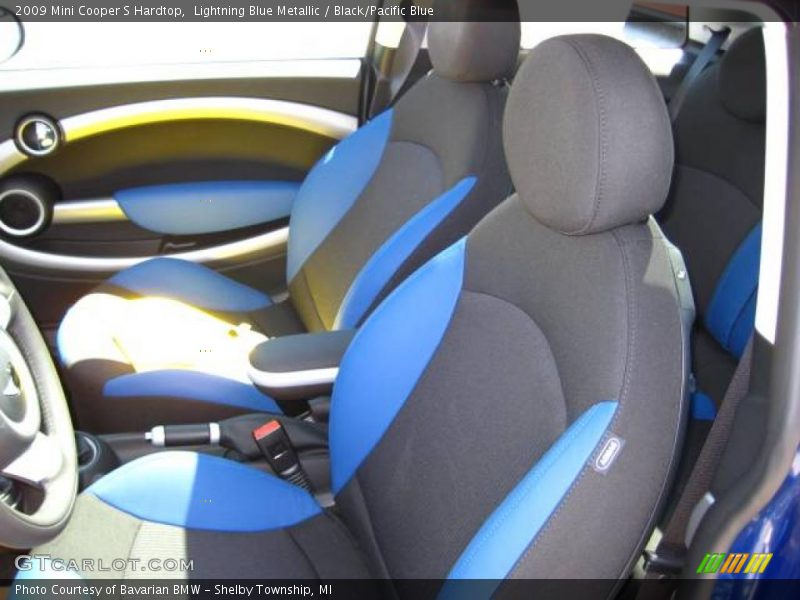 Lightning Blue Metallic / Black/Pacific Blue 2009 Mini Cooper S Hardtop