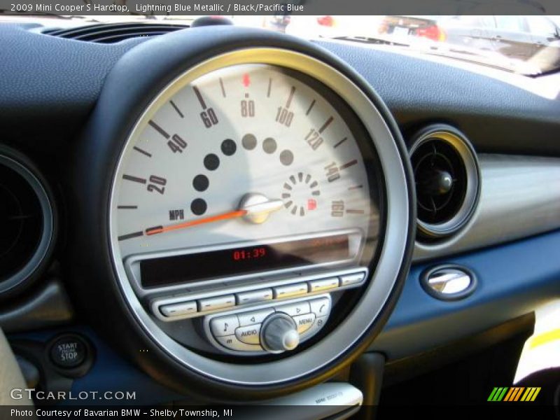 Lightning Blue Metallic / Black/Pacific Blue 2009 Mini Cooper S Hardtop