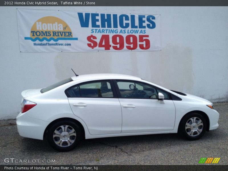 Taffeta White / Stone 2012 Honda Civic Hybrid Sedan