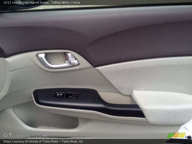Taffeta White / Stone 2012 Honda Civic Hybrid Sedan