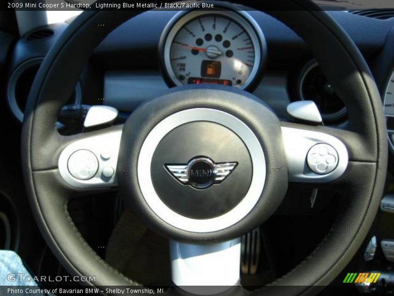 Lightning Blue Metallic / Black/Pacific Blue 2009 Mini Cooper S Hardtop