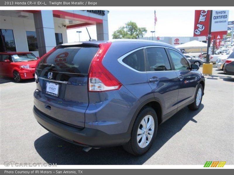 Twilight Blue Metallic / Beige 2013 Honda CR-V EX-L