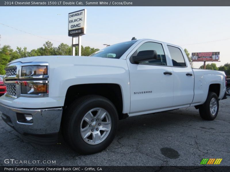 Summit White / Cocoa/Dune 2014 Chevrolet Silverado 1500 LT Double Cab