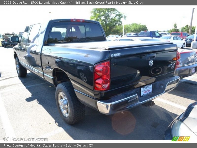 Brilliant Black Crystal Pearl / Medium Slate Gray 2008 Dodge Ram 1500 Laramie Mega Cab 4x4