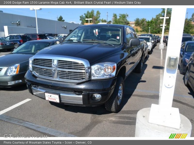 Brilliant Black Crystal Pearl / Medium Slate Gray 2008 Dodge Ram 1500 Laramie Mega Cab 4x4