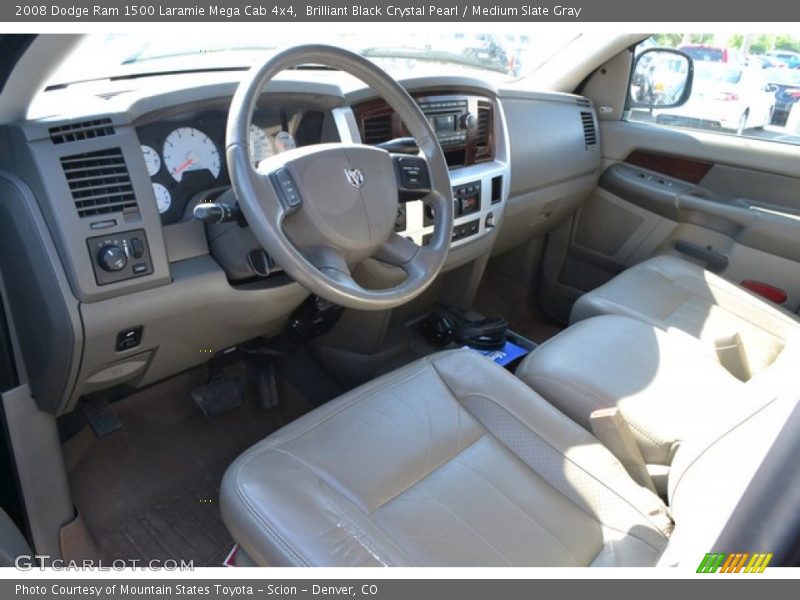 Brilliant Black Crystal Pearl / Medium Slate Gray 2008 Dodge Ram 1500 Laramie Mega Cab 4x4