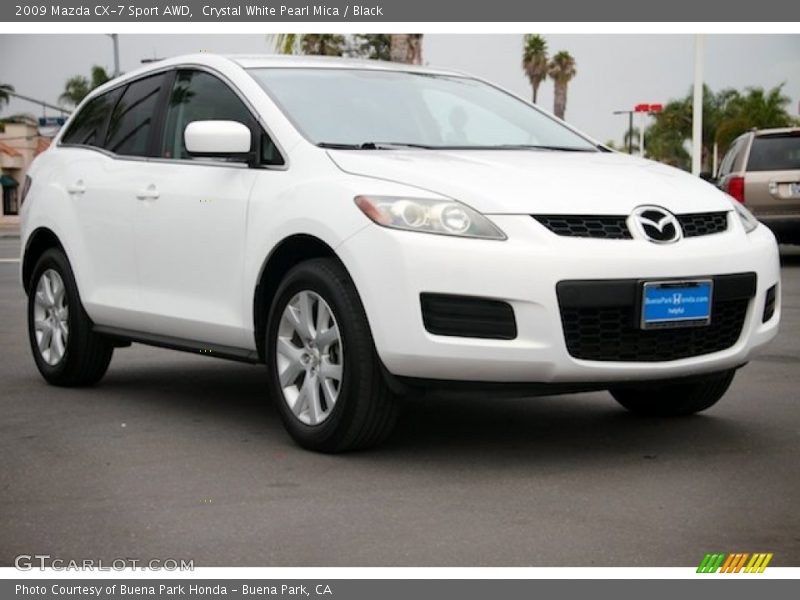 Crystal White Pearl Mica / Black 2009 Mazda CX-7 Sport AWD