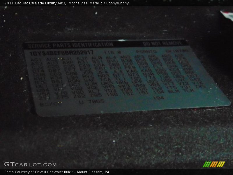 Mocha Steel Metallic / Ebony/Ebony 2011 Cadillac Escalade Luxury AWD