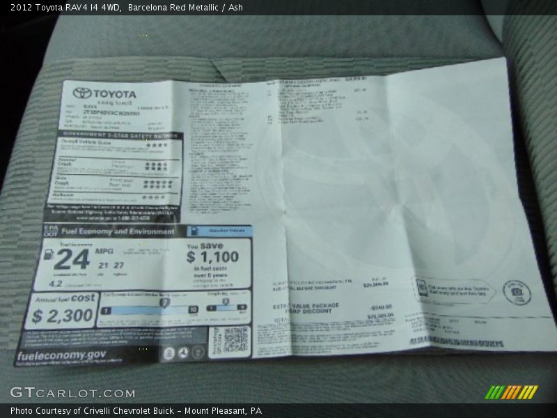 Barcelona Red Metallic / Ash 2012 Toyota RAV4 I4 4WD