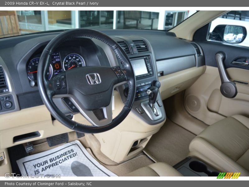 Crystal Black Pearl / Ivory 2009 Honda CR-V EX-L