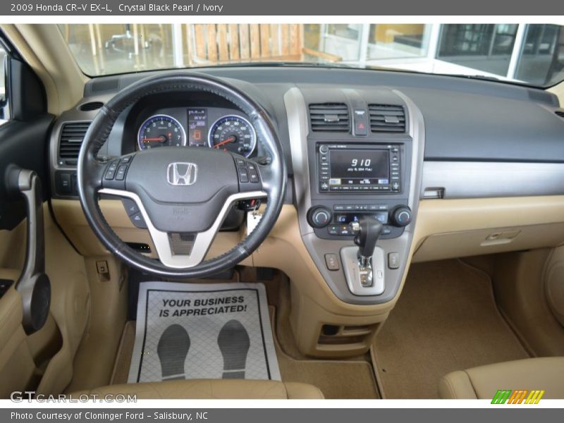 Crystal Black Pearl / Ivory 2009 Honda CR-V EX-L