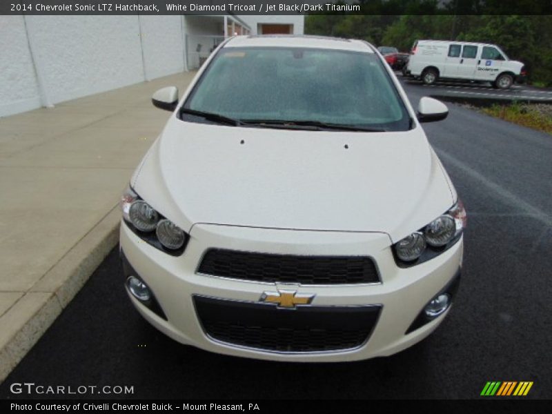 White Diamond Tricoat / Jet Black/Dark Titanium 2014 Chevrolet Sonic LTZ Hatchback