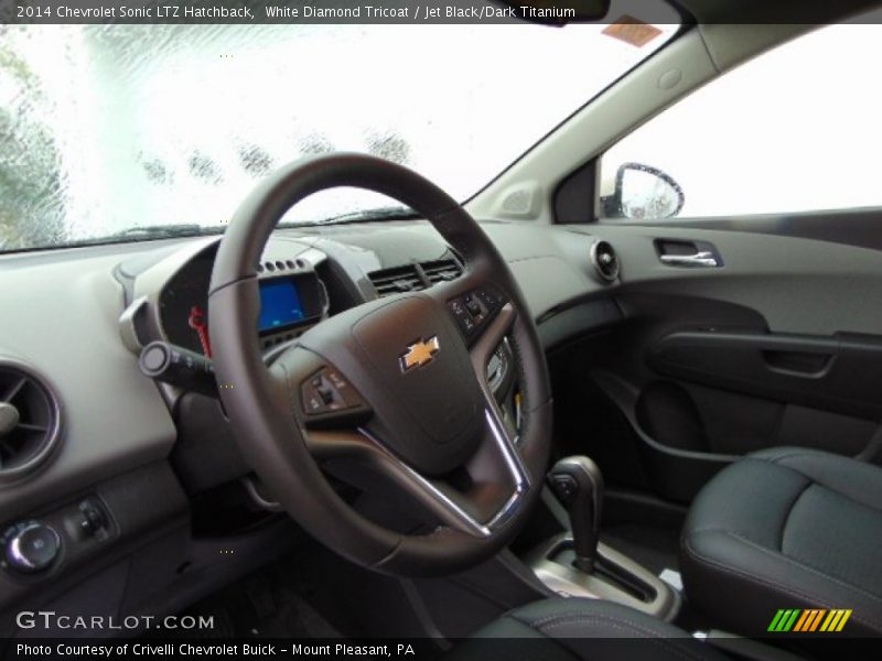 White Diamond Tricoat / Jet Black/Dark Titanium 2014 Chevrolet Sonic LTZ Hatchback