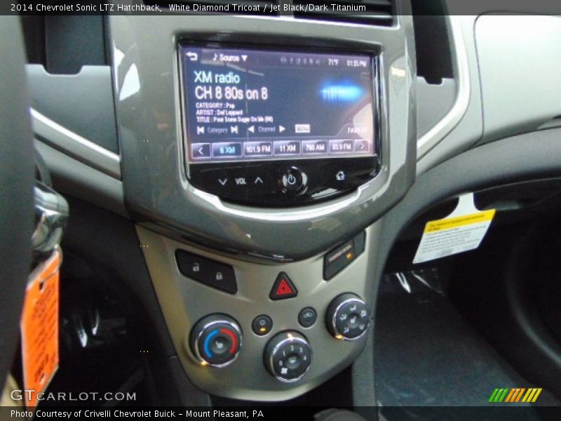 White Diamond Tricoat / Jet Black/Dark Titanium 2014 Chevrolet Sonic LTZ Hatchback