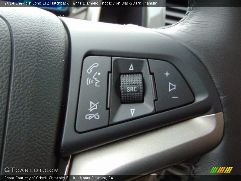 White Diamond Tricoat / Jet Black/Dark Titanium 2014 Chevrolet Sonic LTZ Hatchback