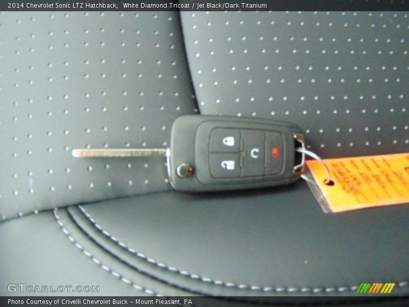 White Diamond Tricoat / Jet Black/Dark Titanium 2014 Chevrolet Sonic LTZ Hatchback