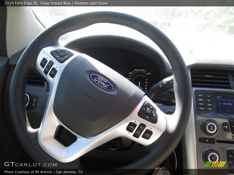 Deep Impact Blue / Medium Light Stone 2014 Ford Edge SE