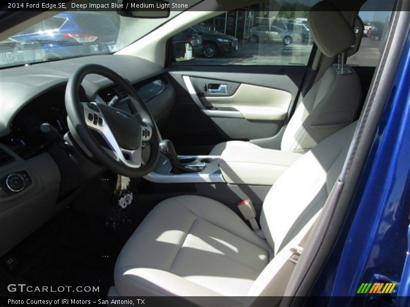 Deep Impact Blue / Medium Light Stone 2014 Ford Edge SE
