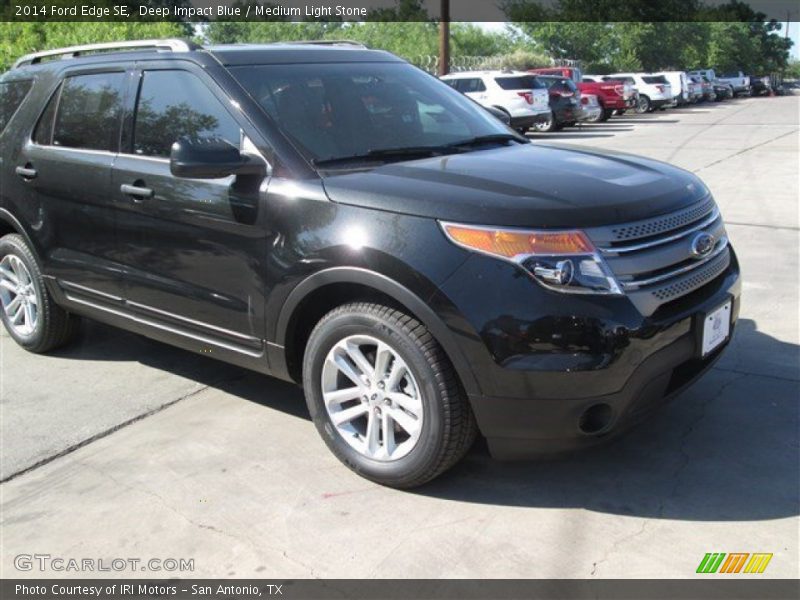 Deep Impact Blue / Medium Light Stone 2014 Ford Edge SE