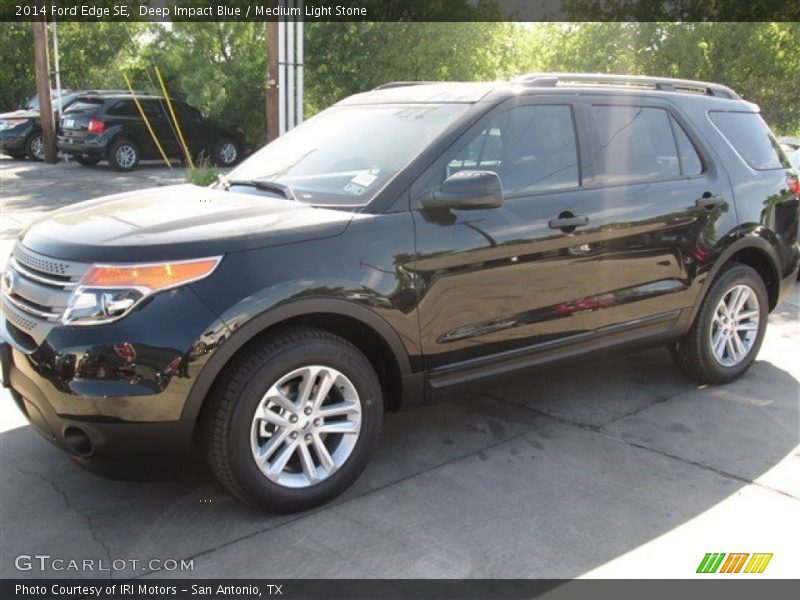 Deep Impact Blue / Medium Light Stone 2014 Ford Edge SE