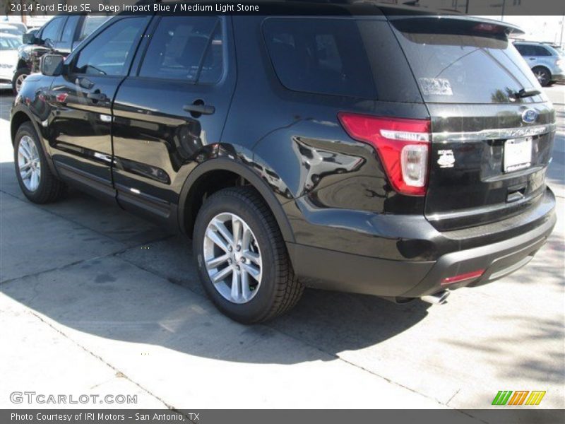 Deep Impact Blue / Medium Light Stone 2014 Ford Edge SE