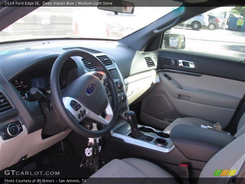 Deep Impact Blue / Medium Light Stone 2014 Ford Edge SE