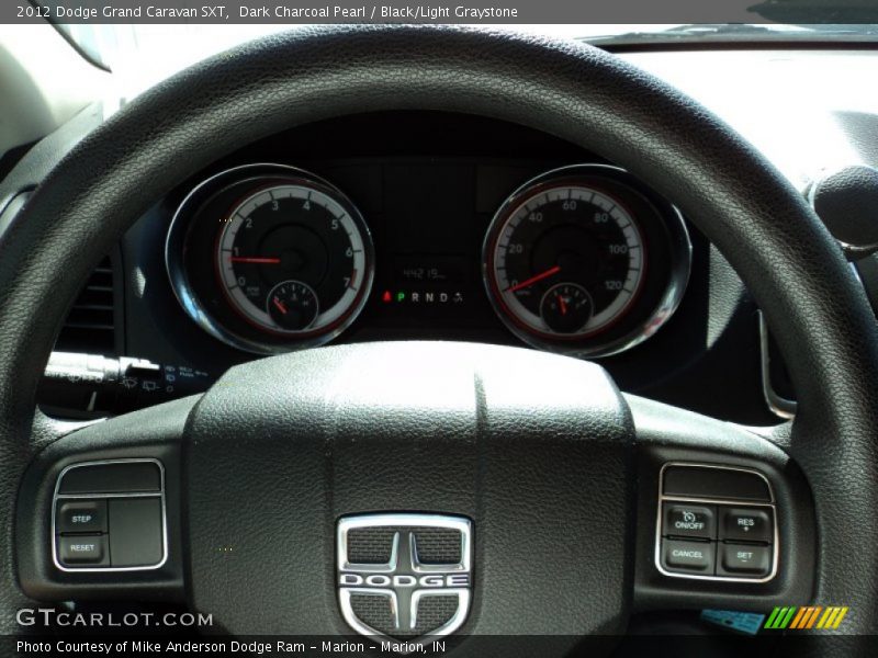 Dark Charcoal Pearl / Black/Light Graystone 2012 Dodge Grand Caravan SXT