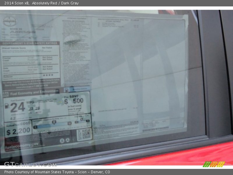 Absolutely Red / Dark Gray 2014 Scion xB