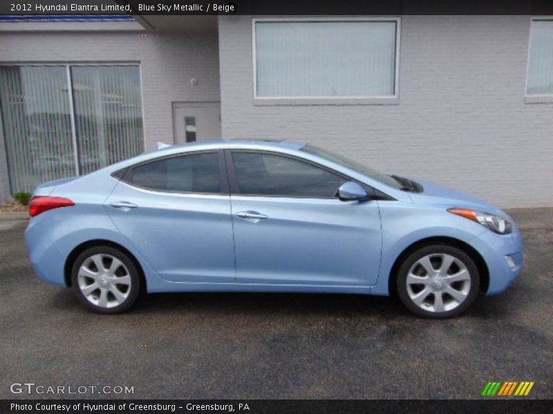 Blue Sky Metallic / Beige 2012 Hyundai Elantra Limited