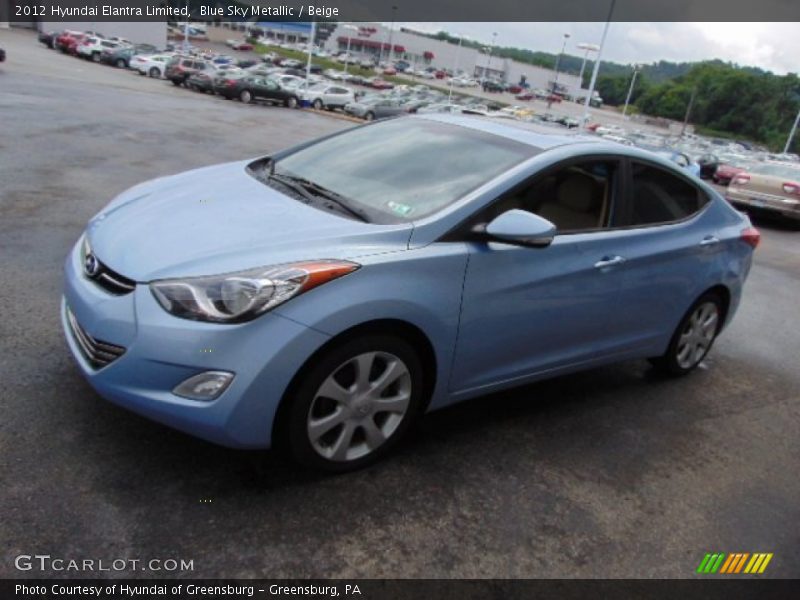 Blue Sky Metallic / Beige 2012 Hyundai Elantra Limited