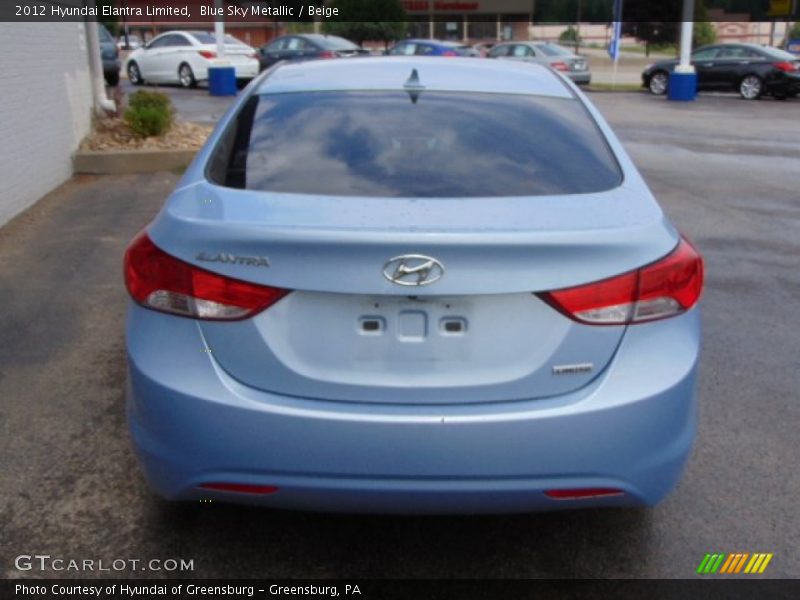 Blue Sky Metallic / Beige 2012 Hyundai Elantra Limited