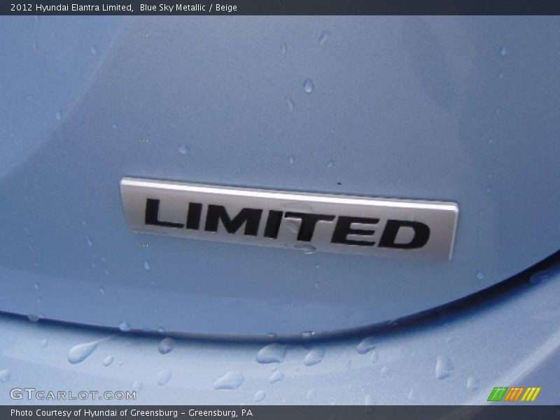 Blue Sky Metallic / Beige 2012 Hyundai Elantra Limited