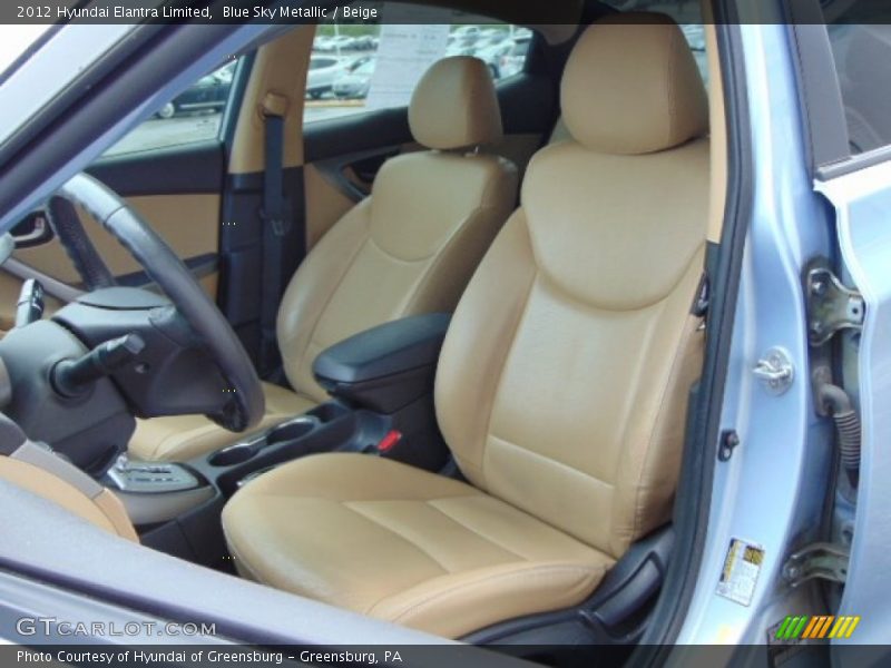 Blue Sky Metallic / Beige 2012 Hyundai Elantra Limited