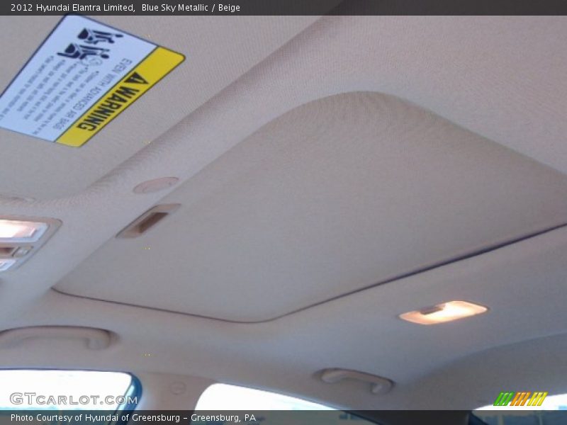 Blue Sky Metallic / Beige 2012 Hyundai Elantra Limited