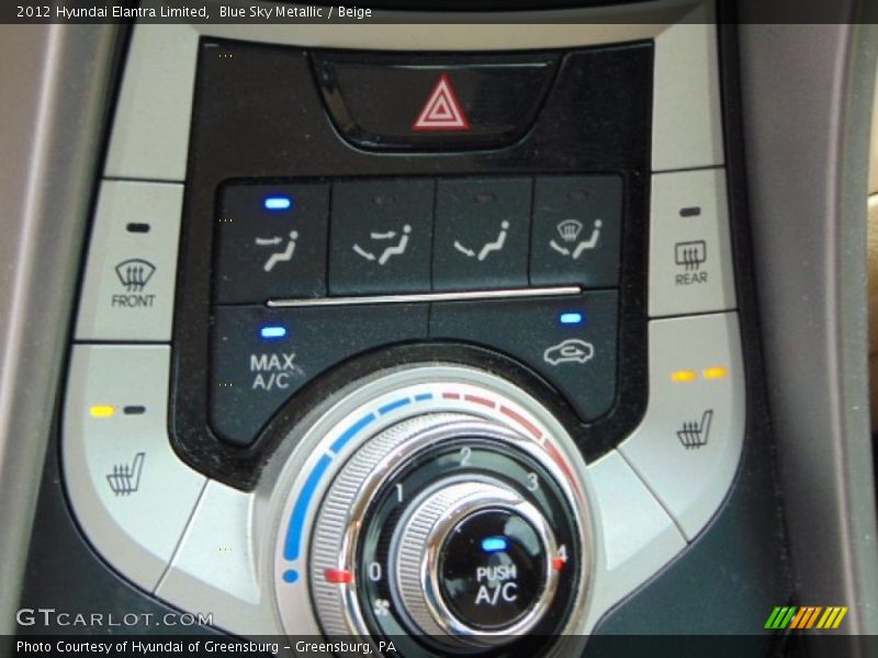 Blue Sky Metallic / Beige 2012 Hyundai Elantra Limited