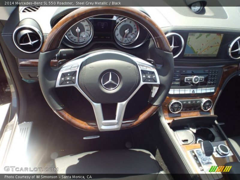 Steel Grey Metallic / Black 2014 Mercedes-Benz SL 550 Roadster