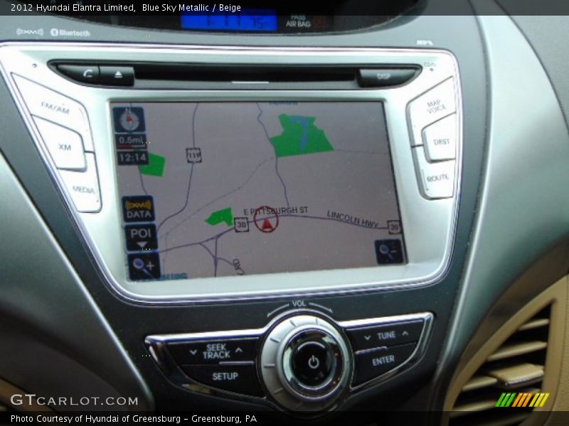 Blue Sky Metallic / Beige 2012 Hyundai Elantra Limited
