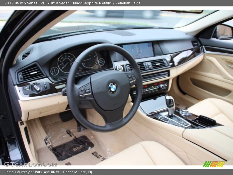 Black Sapphire Metallic / Venetian Beige 2012 BMW 5 Series 528i xDrive Sedan