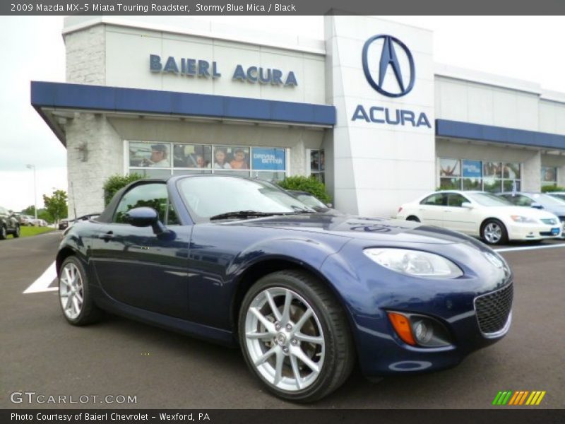 Stormy Blue Mica / Black 2009 Mazda MX-5 Miata Touring Roadster